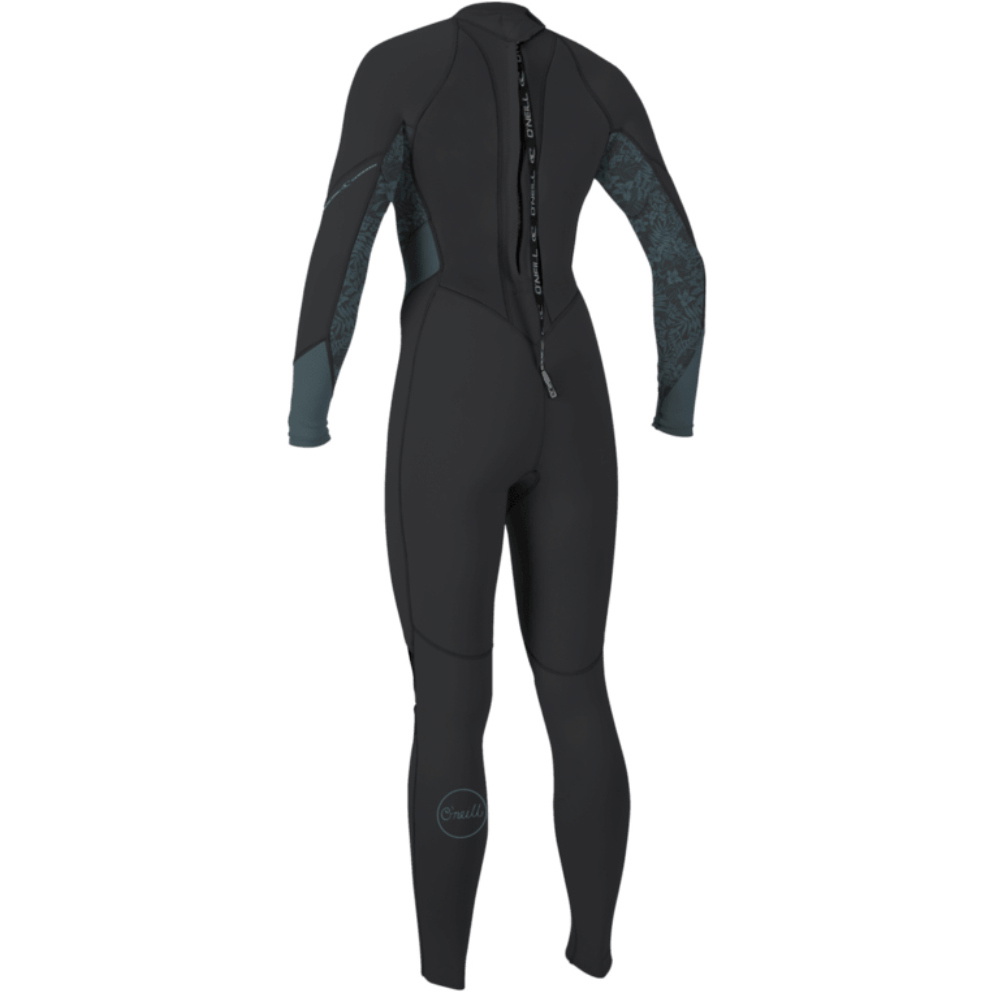 2026 O'Neill Womens Bahia 3/2mm Back Zip Wetsuit 5292 - Tempered Steel / Shaded Island Sky / Shade